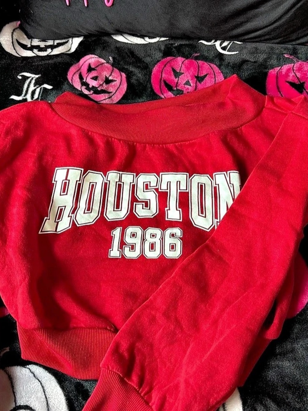 SHEIN Houston 1986 Graphic Sweatshirt in Red Size Large Like New
